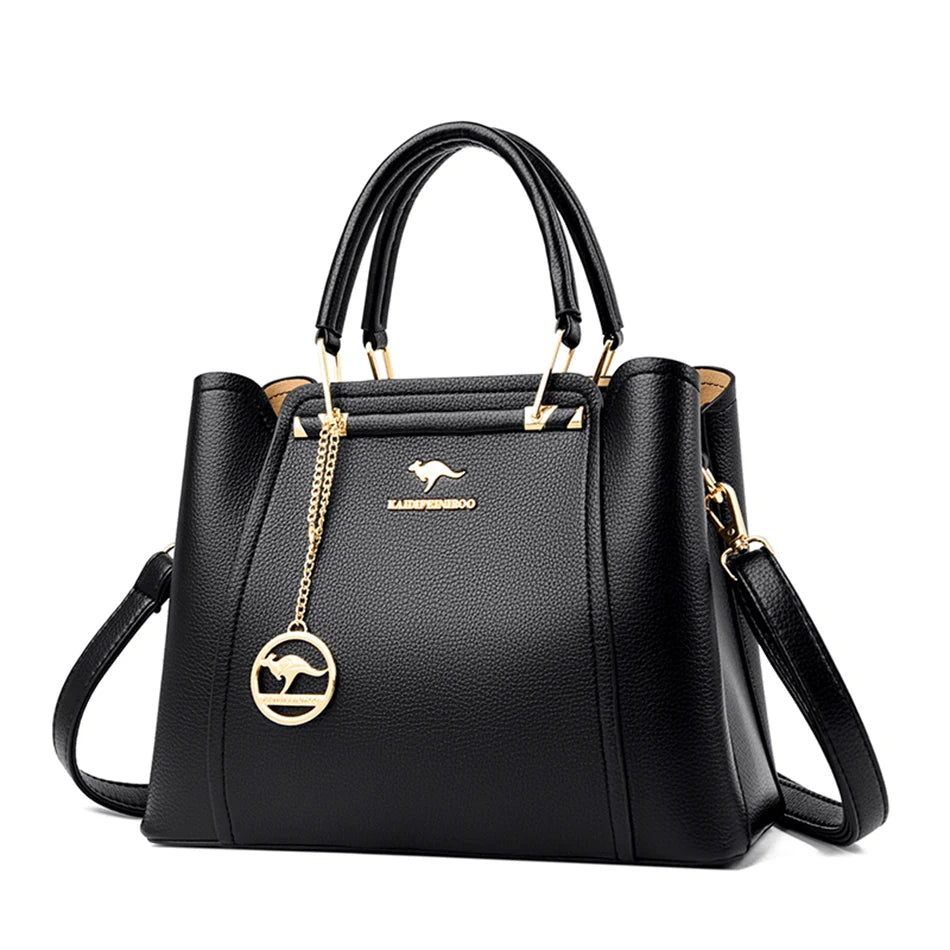 2024 Luxury Designer Handbag - 3 Layer Crossbody Leather Tote