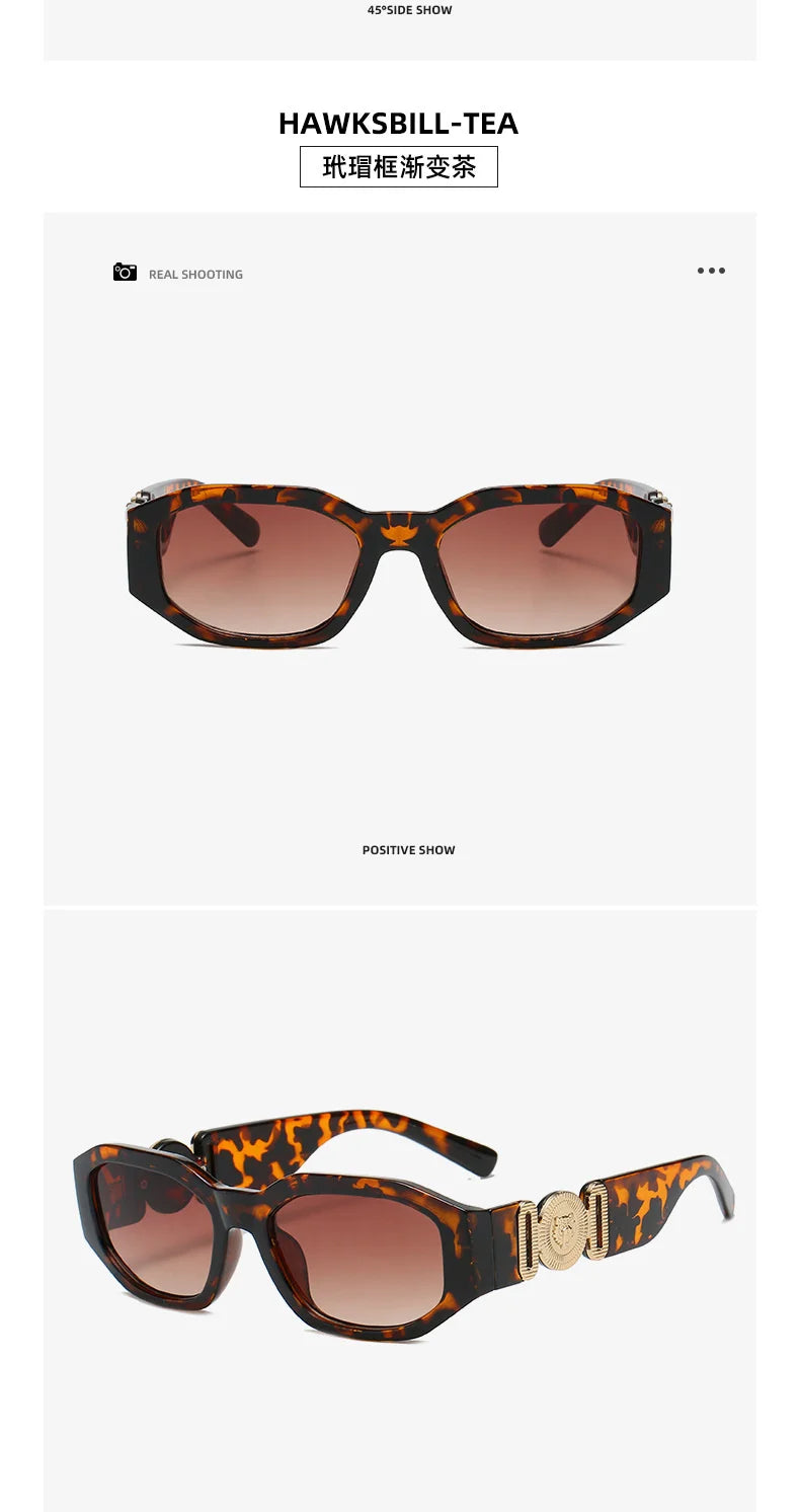 LONSY Fashion Square Sunglasses - Black Gradient Big Frame Retro UV400