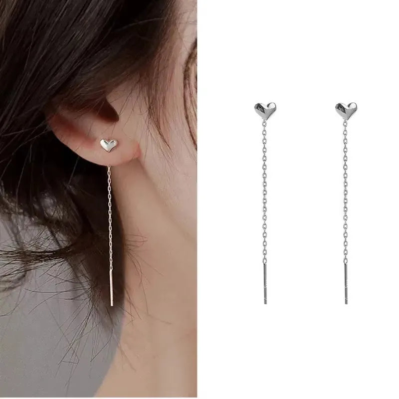 French Luxury Sweet Romantic Long Zircon Tassel Twisted Earrings for Women Temperament Wedding  Banquet Jewelry Gift
