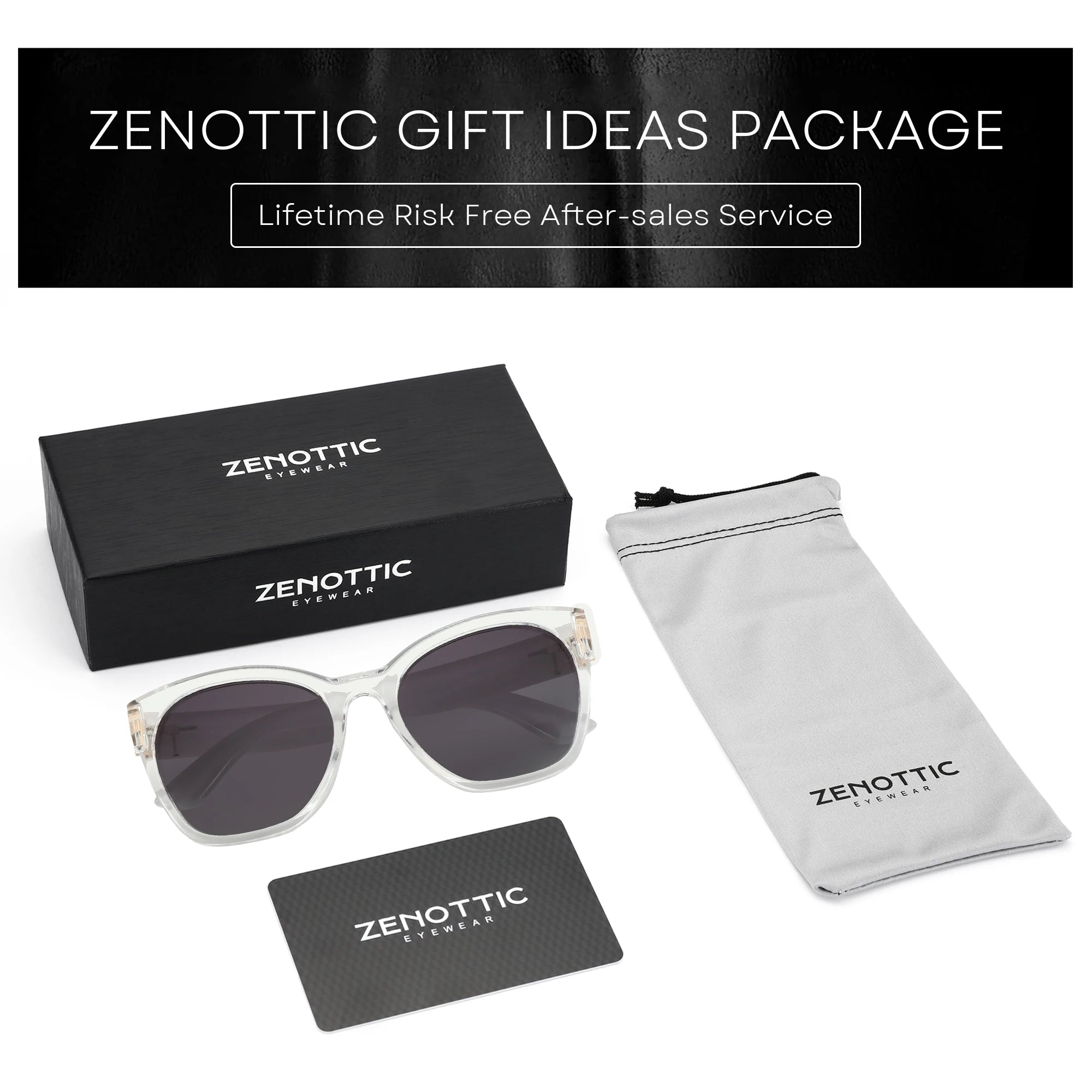 ZENOTTIC Thick Butterfly Polarized Sunglasses - Chunky Cat Eye UV400