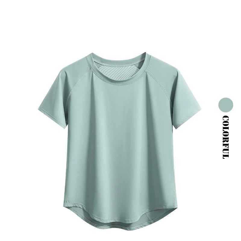 DRUR Yoga Tops - Quick Dry Short Sleeve Workout T-Shirt