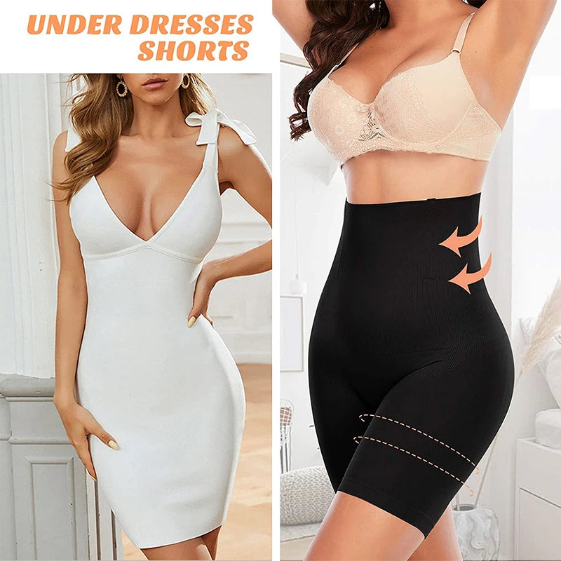 High Waisted Body Shaper Shorts - Tummy Control Butt Lifter