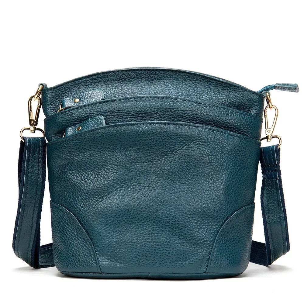 Genuine Leather Women Messenger Bags Cow Leather Crossbody Shoulder Bag Small Female Handbags Capacity Phone Bag for Girls