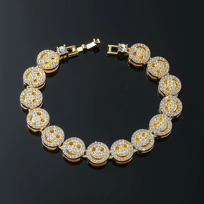 Fashionable Exquisite Smiling Face Decoration Necklace Bracelet Suit Suitable For Summer Travel And Fashionable Jewelry