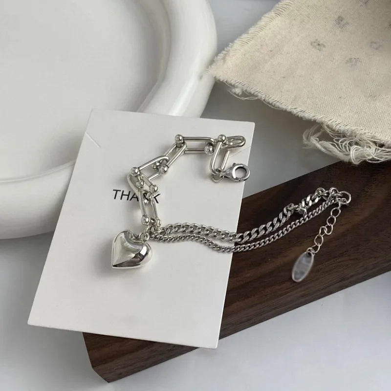 VENTFILLE 925 Sterling Silver Double Layer Pearl Bracelet for Women Girl Design Bead Korean Jewelry Dropshipping