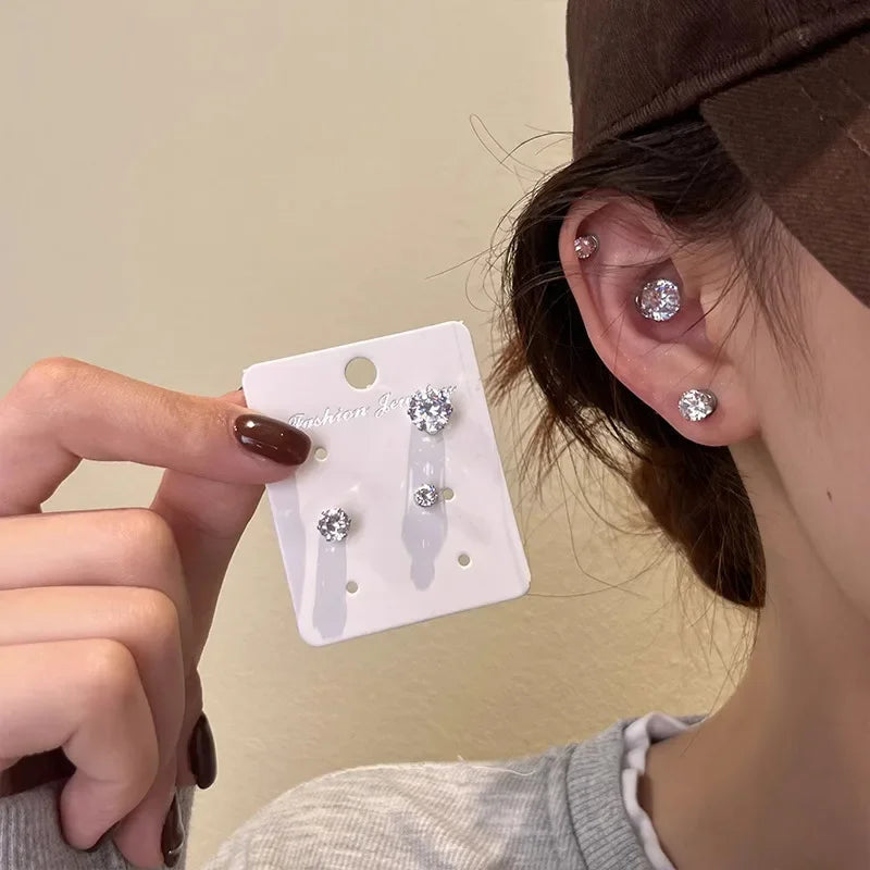 1-3pcs Magnetic Ear Clips Stud Earrings Non Piercing Strong Magnet Fake Piercing Women Men Jewelry Clip Earrings for Kids Girls