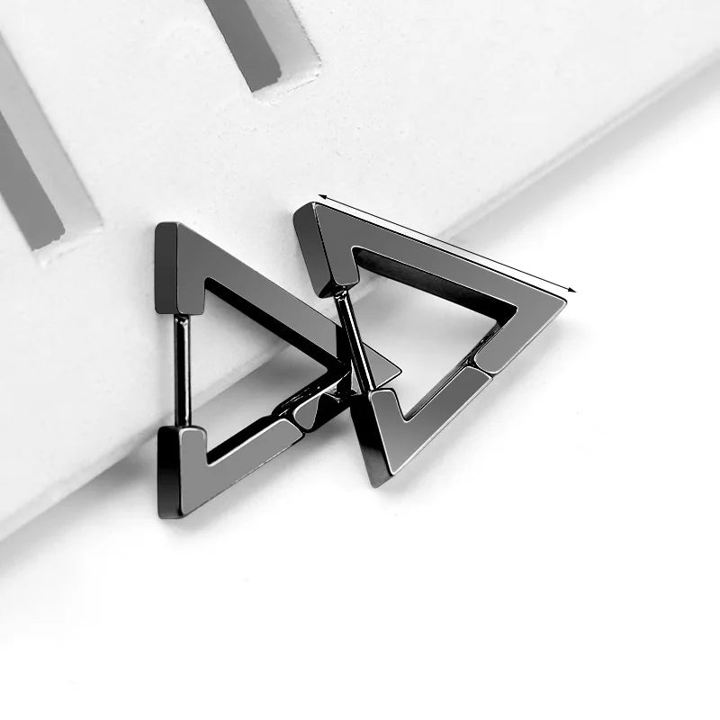 1 Pair High Polished Stainless Steel Hoop Earrings For Women/Men Geometric Allotype Ear Buckles Hip Hop Party Creative Jewelry