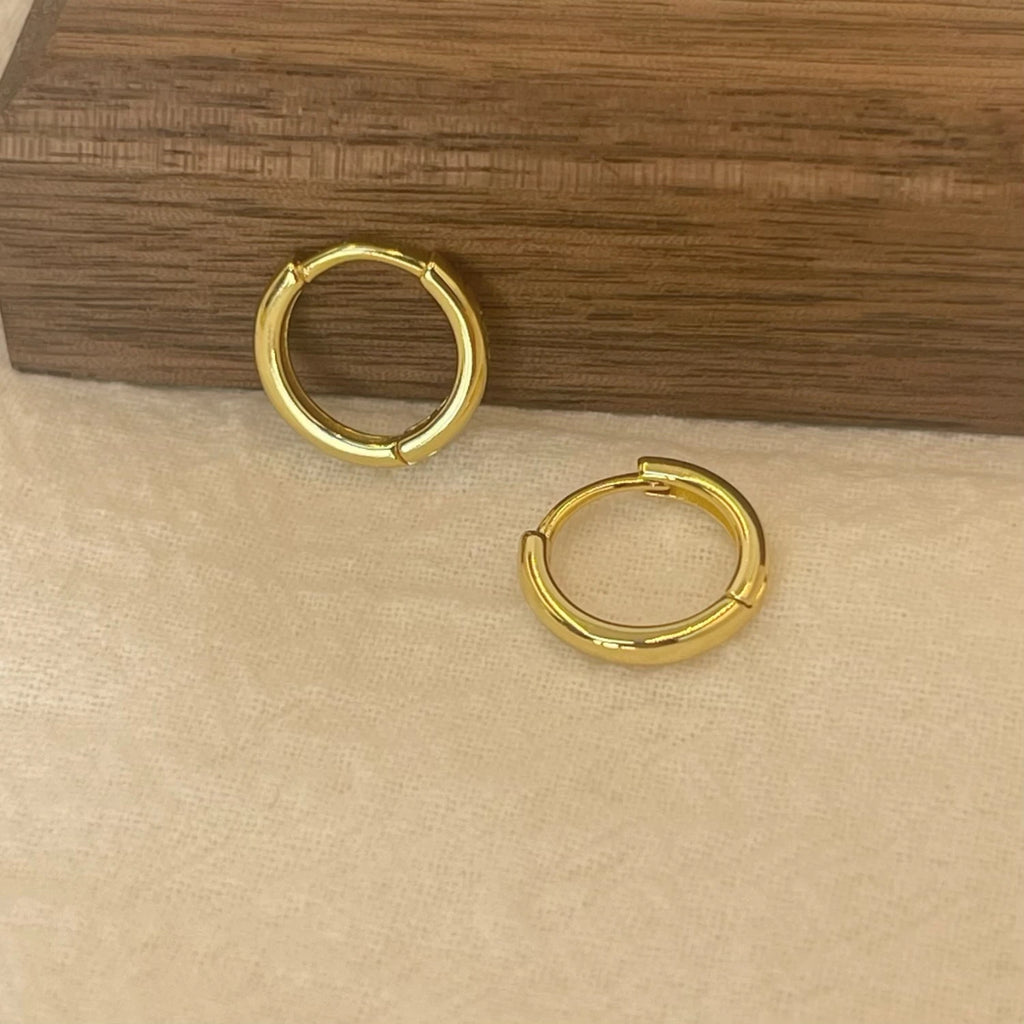 6-15mm Stainless Steel Earring Minimalist Classic Round Gold Color Earring for Women Men Tiny Huggie Hoop Rock  Jewelry Gift