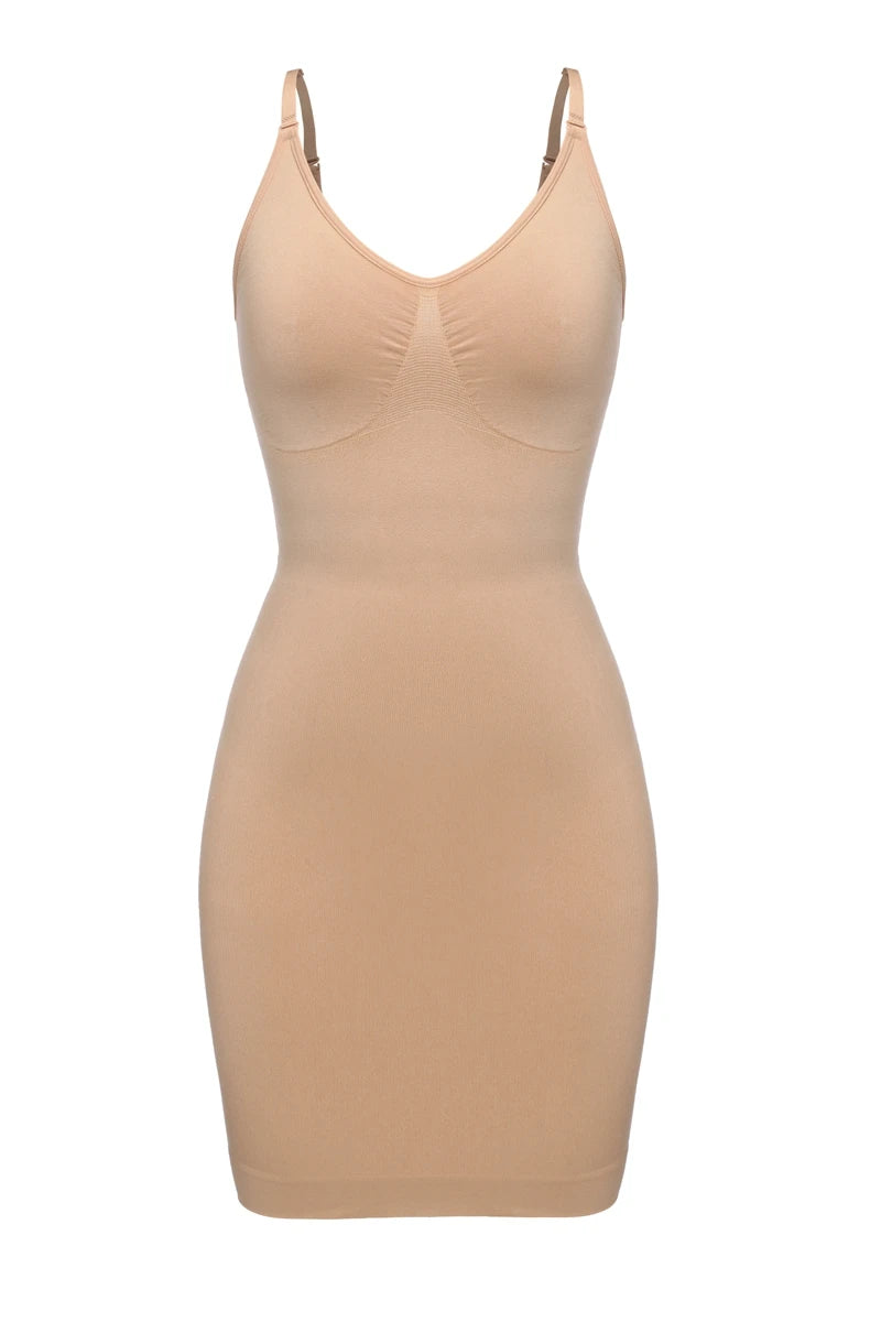 Full Slip Shapewear - V Neck Bodycon Compression Body Shaper