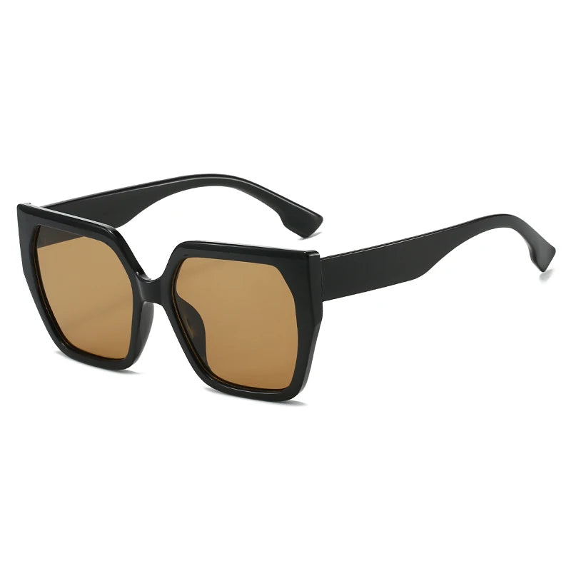 Vintage Square Fishing Sunglasses - Retro Unisex UV400 Black Eyewear