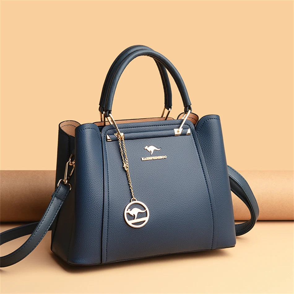 2024 Luxury Designer Handbag - 3 Layer Crossbody Leather Tote