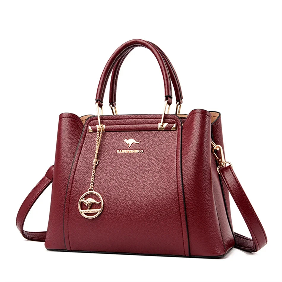 2024 Luxury Designer Handbag - 3 Layer Crossbody Leather Tote