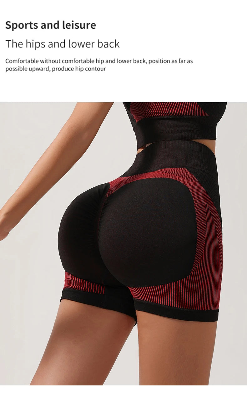 Seamless Bra Yoga Sports Set Fitness Shorts Bra Women Tops Leggings 2 Piece Suits Running Workout Gym Female Vest Clothing