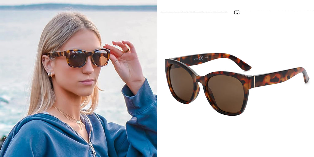 ZENOTTIC Polarized Cat Eye Sunglasses - Oversized UV400 Designer Women