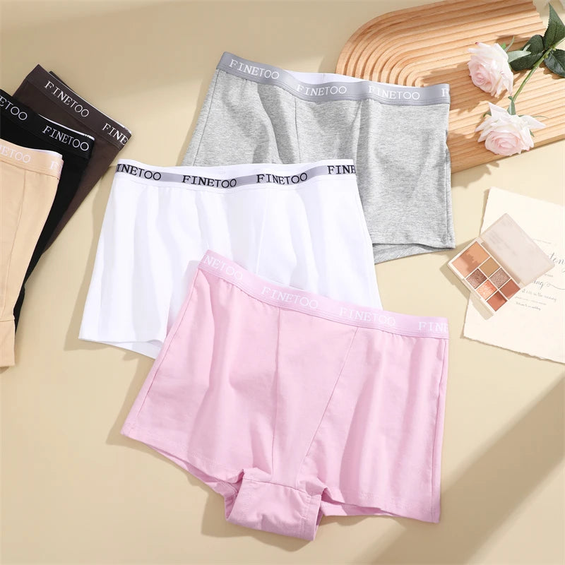 Women's Cotton Seamless Panties Sports Boxers Underwear Female Solid Color Briefs Cozy Lingerie Intimate Underpants Soft S-XXL