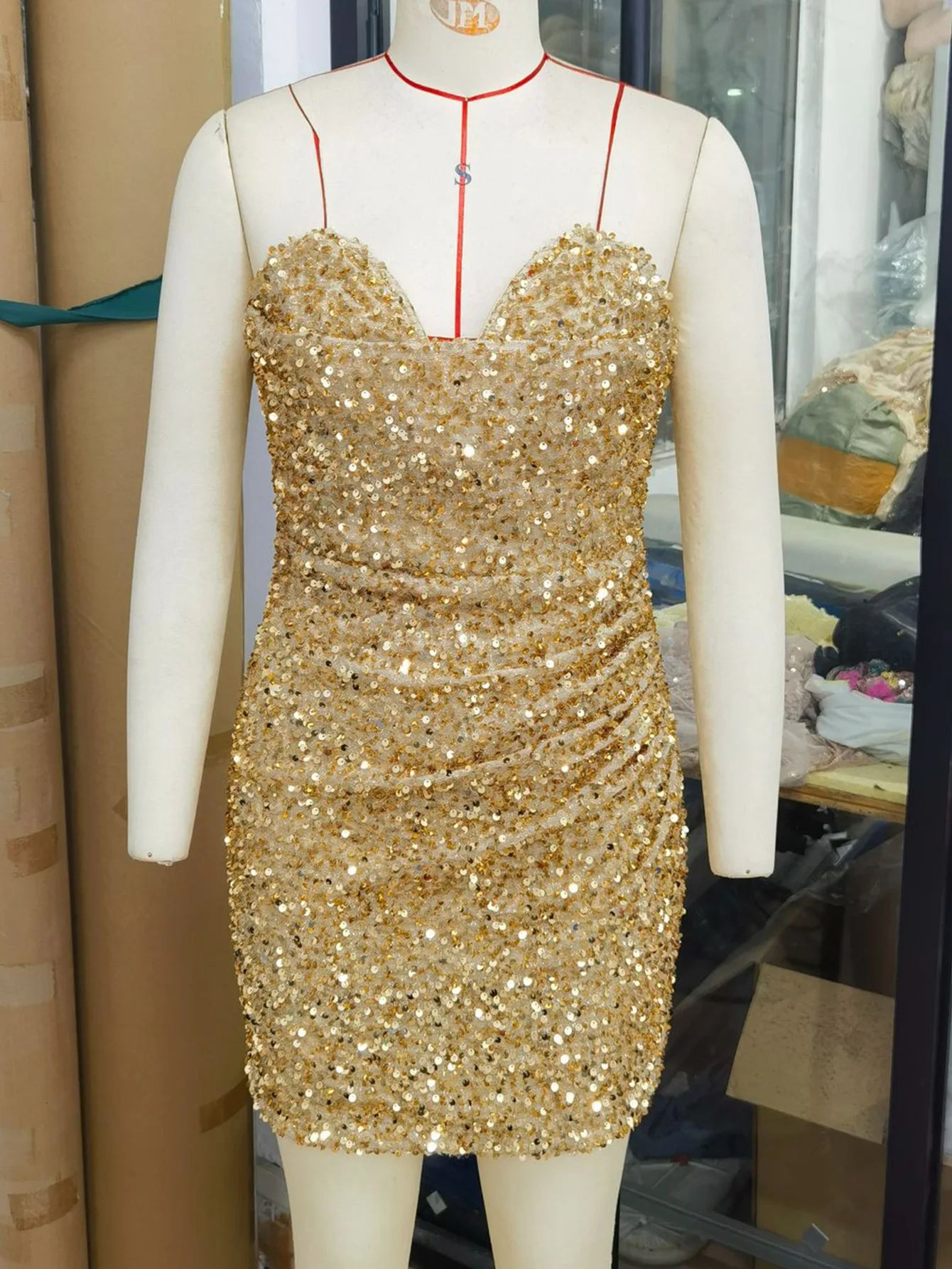 Womens Strapless Sexy Dresses Fold Sequins Mini summer Evening Dresses 2025 Woman Clothes Elegant Party Dresses Vestidos XSY237
