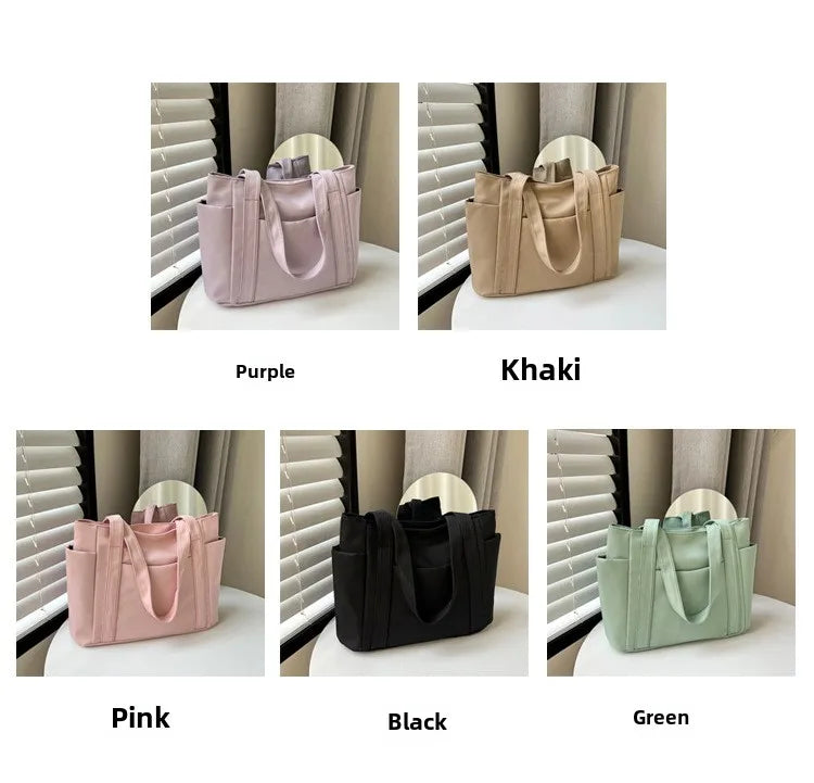 High Quality Commuting Tote Bag Simple Nylon Women's Shoulder Bag Large Capacity Student Class Handbag