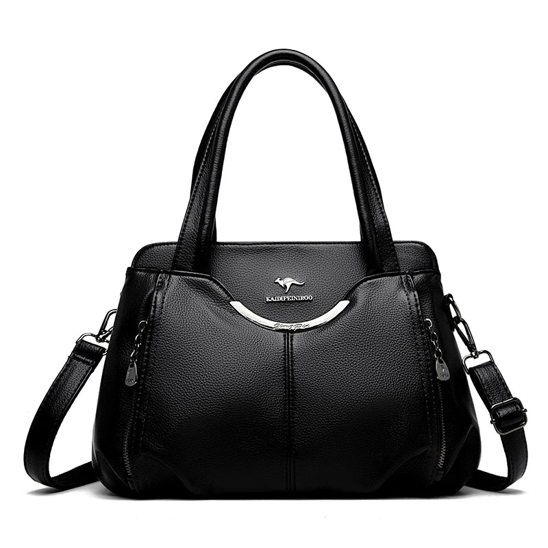 Luxury Soft Leather Handbag - Designer Crossbody Tote Bag 2024