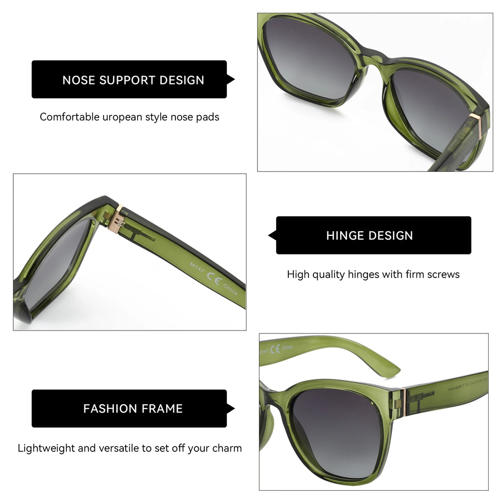 ZENOTTIC Thick Butterfly Polarized Sunglasses - Chunky Cat Eye UV400