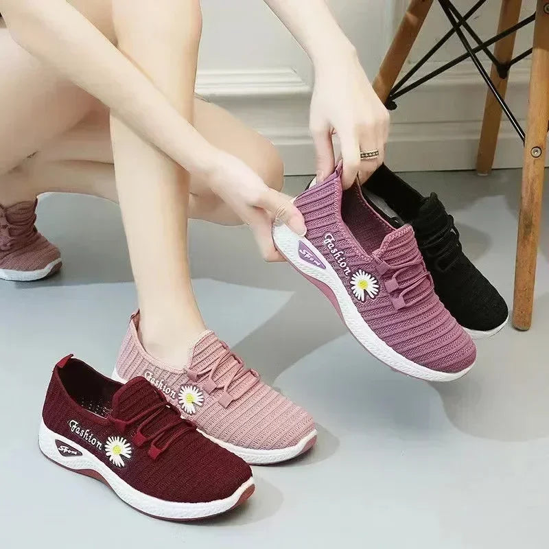 Women's Light Running Sneakers - Breathable Net Casual Shoes