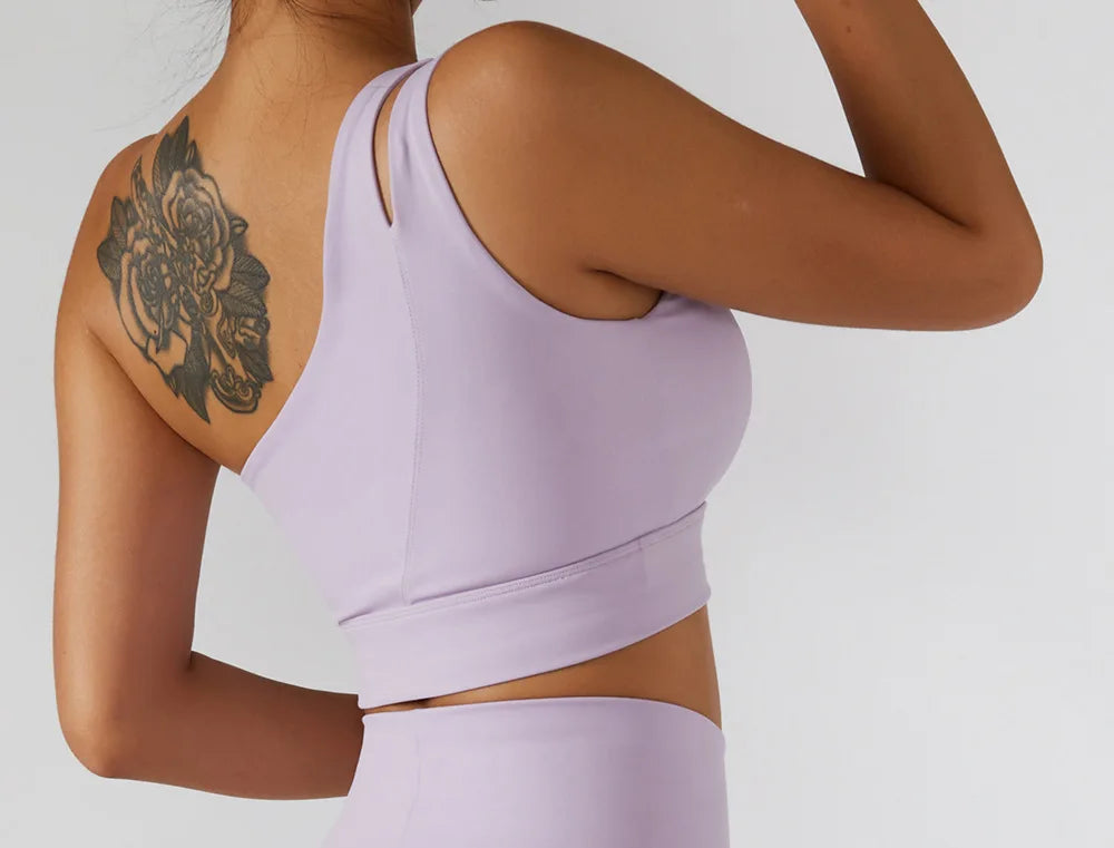 Sexy One Shoulder Sports Bra - High Strength Fitness Vest
