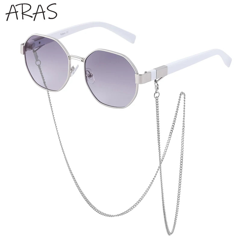 Polygon Sunglasses with Chain 2025 - Luxury Octagon Unique Trends Women