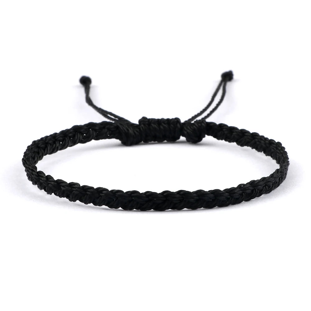 Classic Handmade Braided Bracelets for Women Men Pure Color Waxed Thread Braid Wristband Charm Bracelet Adjustable Jewelry Gifts