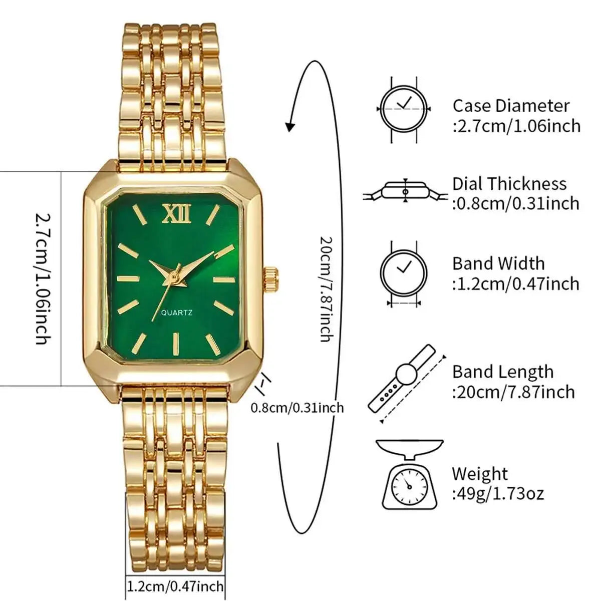 Fashion Rectangle Quartz Watch - Luxury Analog Wristwatch Gift