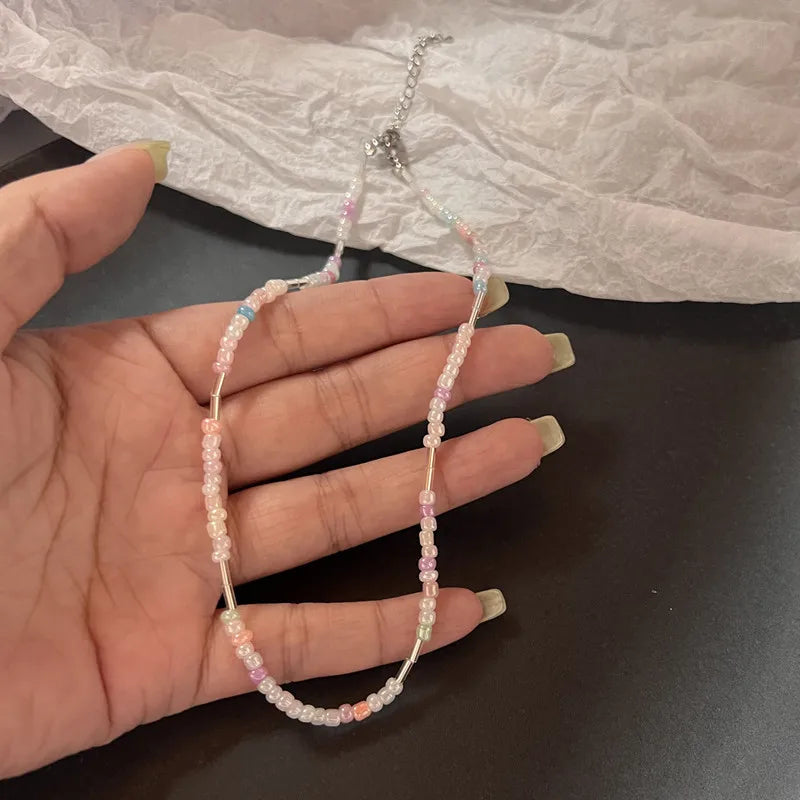 Natural Stone Black Beads Choker Necklace For Men Stainless Steel Bead Hip Hop Neck Chain Men Jewelry Accessoriees New