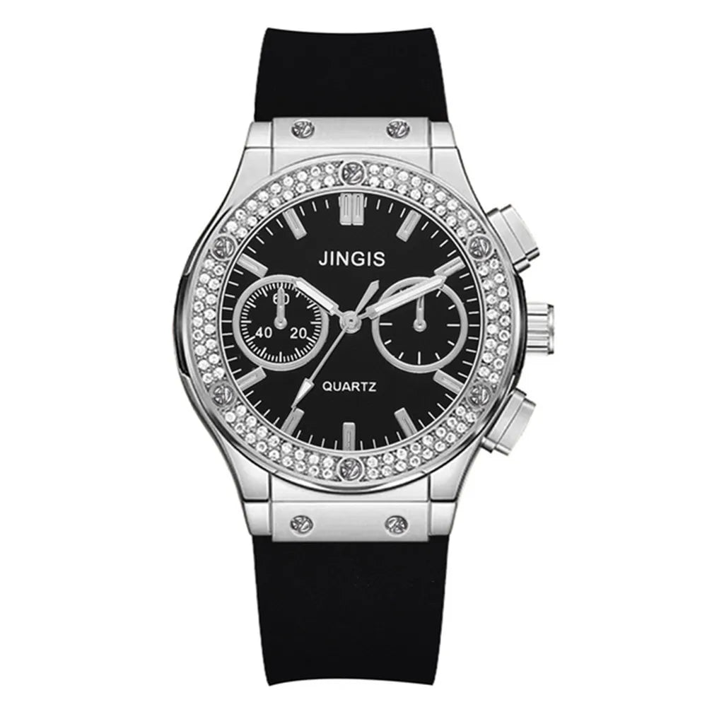 Fashion 2025 Rubber Women Watches Luxurious Brand Casual Diamond Female Quartz Wristwatches Simple Sport Clock Relogio Feminino