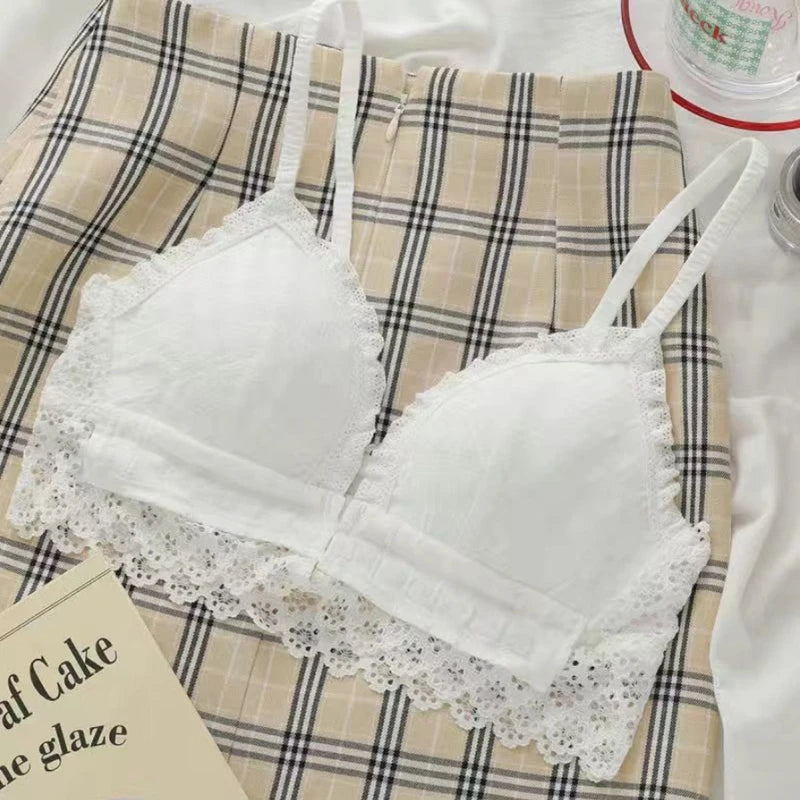 Japan Korean Front Closure Bra - Wire Free Lace Comfortable