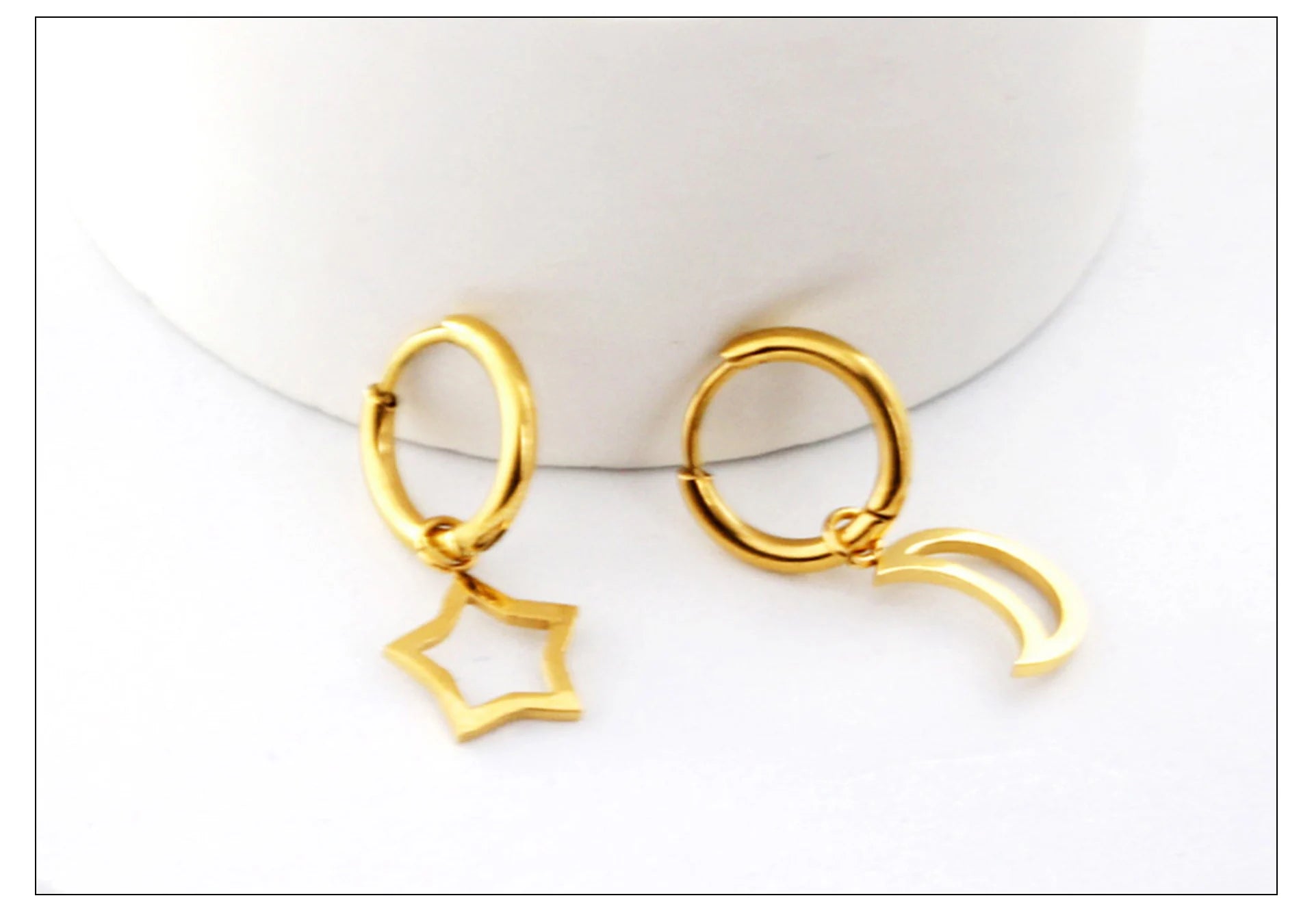 LUXUKISSKIDS Punk Smile Face Gold/Steel Color Drop Earrings Simple Hiphop Round Pendients Fashion Clips For Man/Woman/Girls