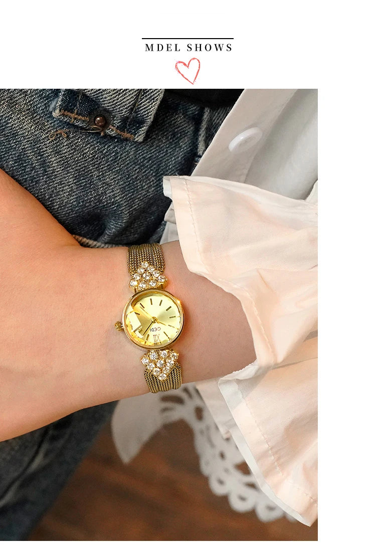GEDI Luxury Retro High-End Ladies Watches Niche Vintage Quartz Woman Wristwatch Diamond Fashion Casual Watches for Woman