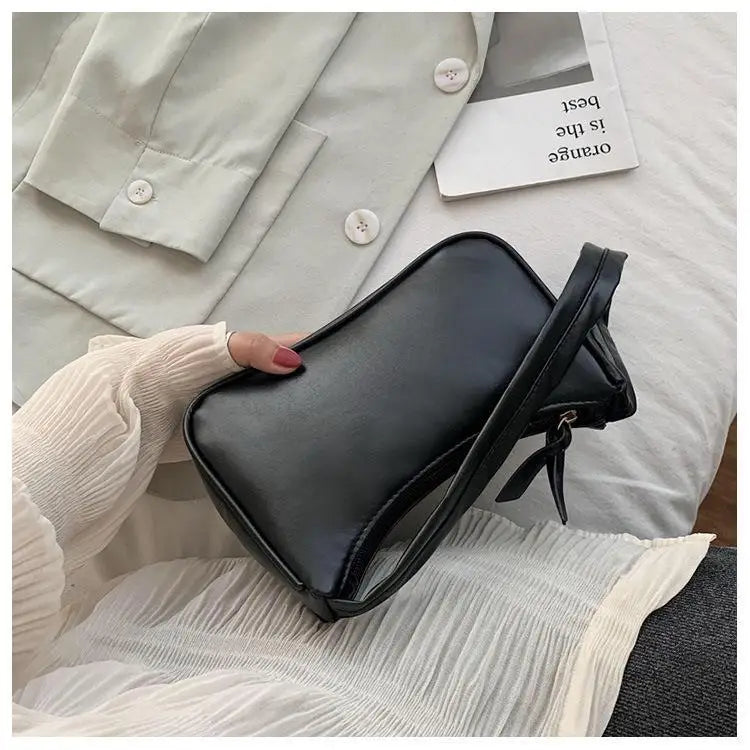 Handle Bag Women Retro Handbag PU Leather Shoulder Totes Underarm Vintage Top Handle Bag Female Small Subaxillary Bags Clutch