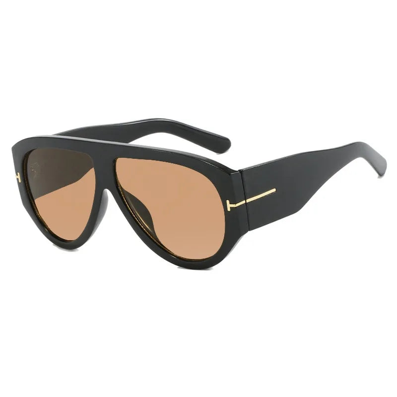 Vintage Oval Large Frame Sunglasses - Trendy Street Style UV400 Women