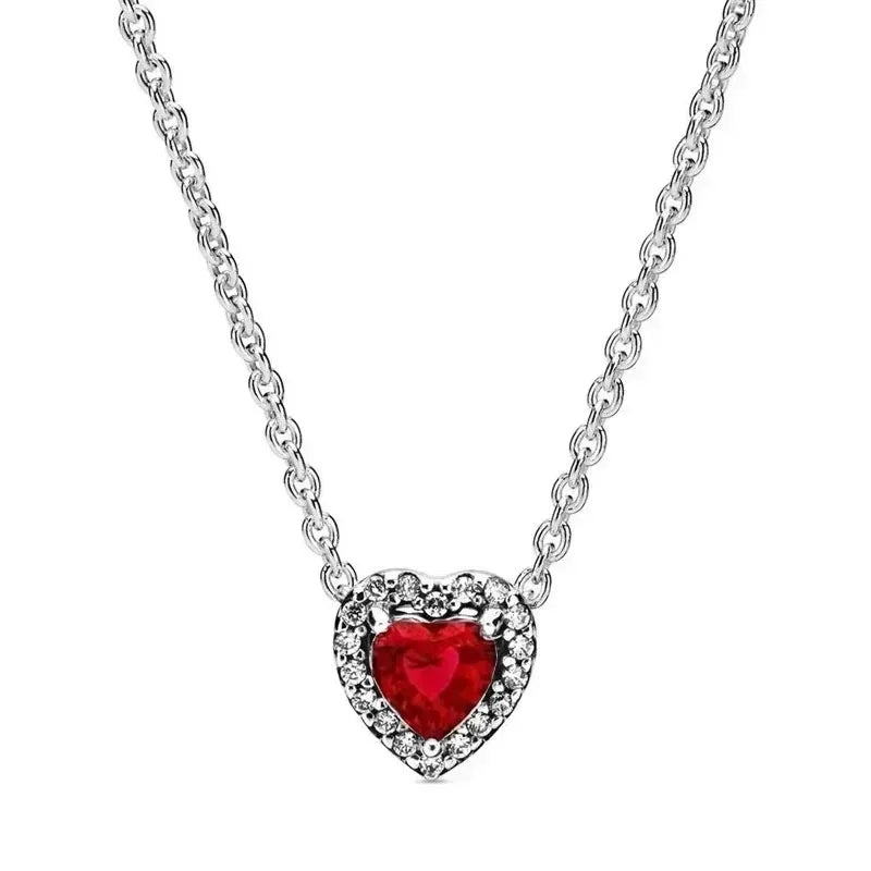 Christmas Birthday Surprise Gifts 925 Sterling Silver Exquisite Shiny Round Heart-shaped Necklace Classic Charm Women's Jewelry
