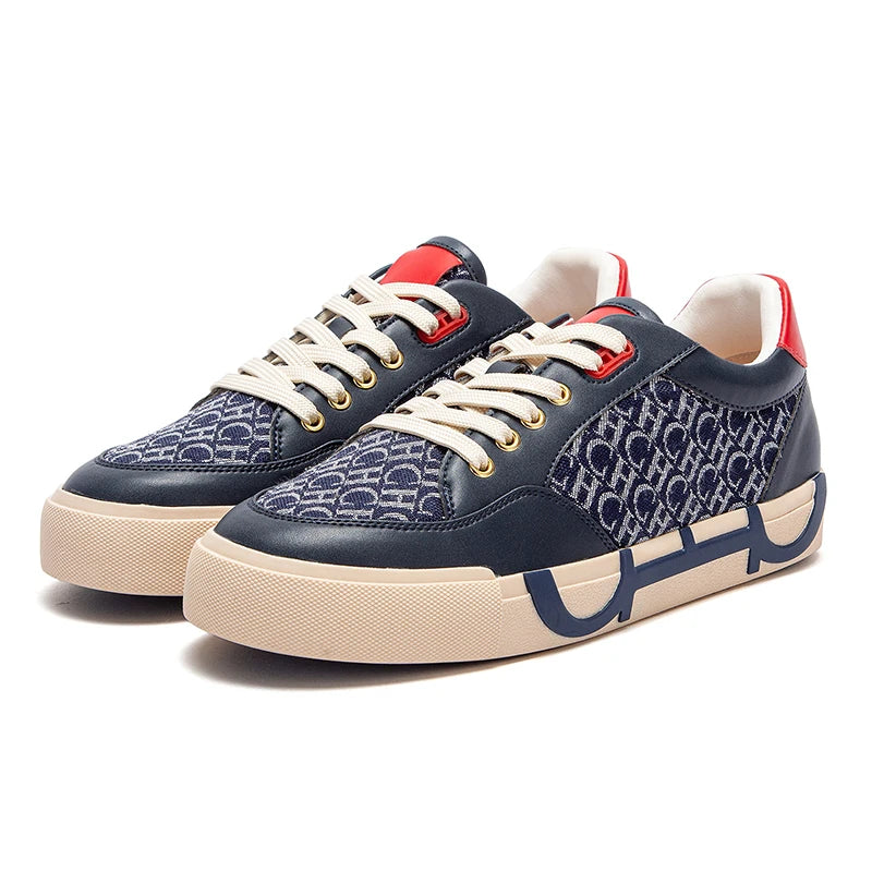 Women's Luxury Brand Letter Printed Sneakers - Breathable Woven Flat Shoes