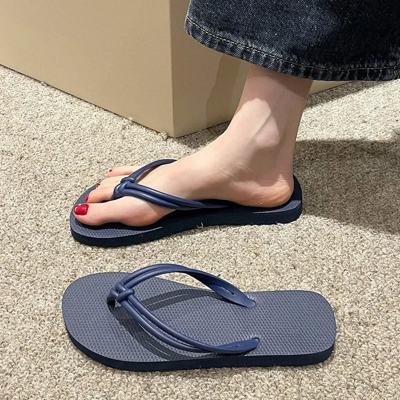 Women's Candy Color Flip Flops - Anti-Slip Summer Beach Slippers