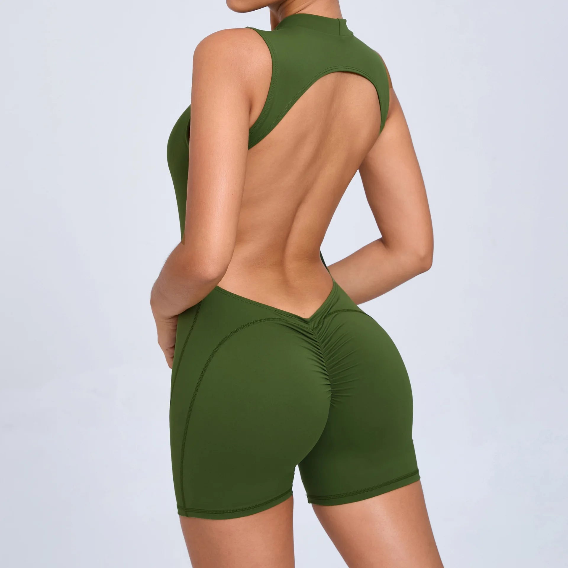 Sleeveless Back Hollow-out Yoga Jumpsuit Sports Fitness Removable Chest Pad Peach Butt Sports Jumpsuit