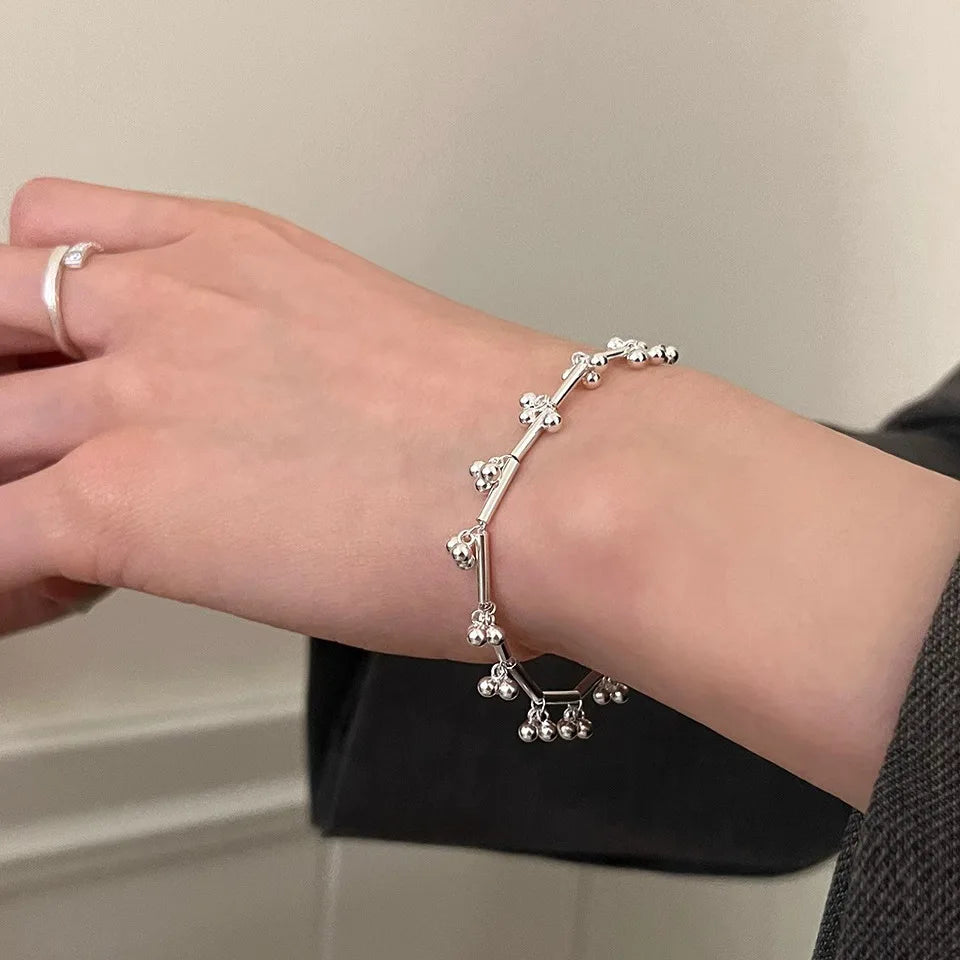 VENTFILLE 925 Sterling Silver Double Layer Pearl Bracelet for Women Girl Design Bead Korean Jewelry Dropshipping