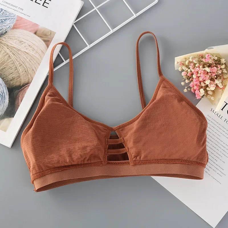 Women Thin Strap Bra - Seamless Hollow Out Wireless Bralette