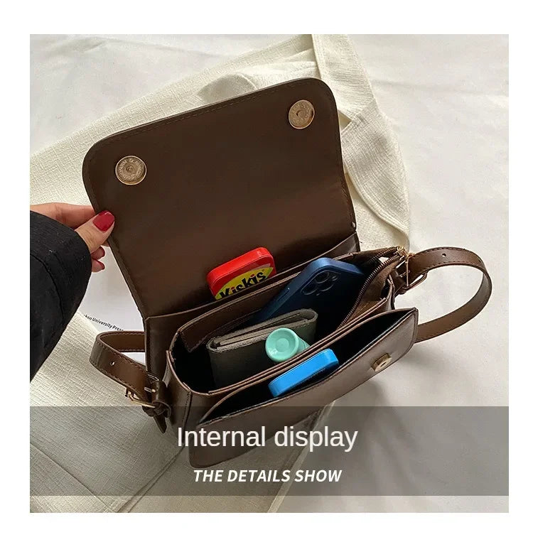Advanced Texture Retro Small Saddle Bag Women 2025 New Popular All-Match Messenger Bag Fashion Underarm Bags Square Sling Bag
