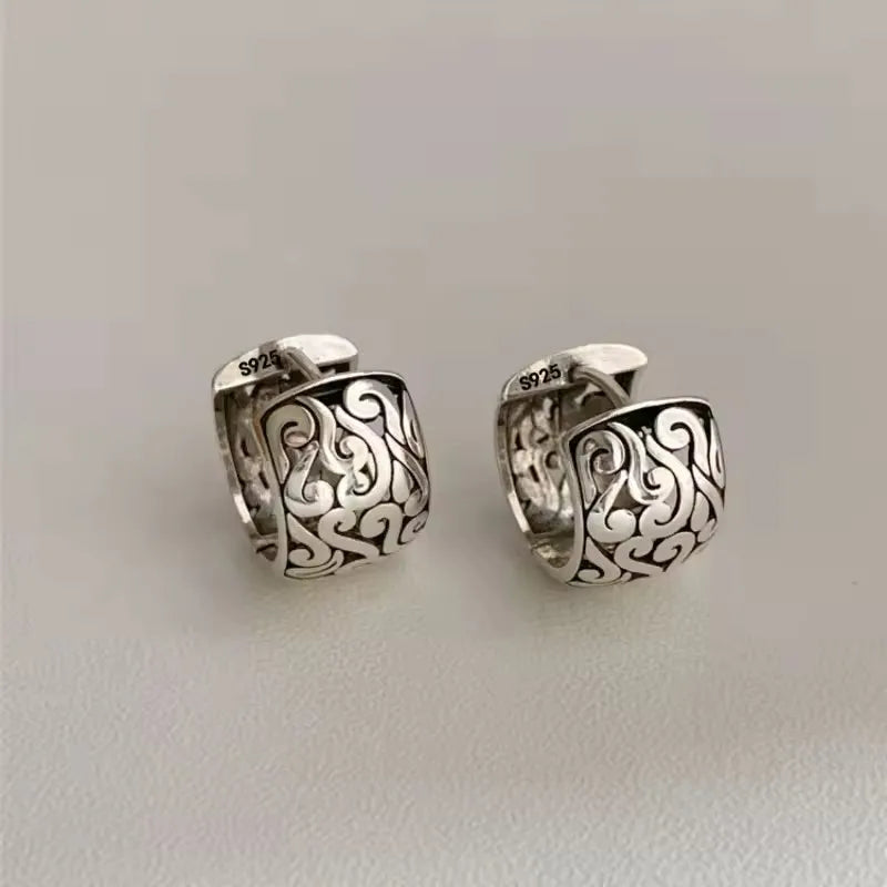 VENTFILLE 925 Sterling Silver CZ Star Moon Asymmetric Hoop Earrings for Women Girls Gold Silver Color Party Jewelry Gifts