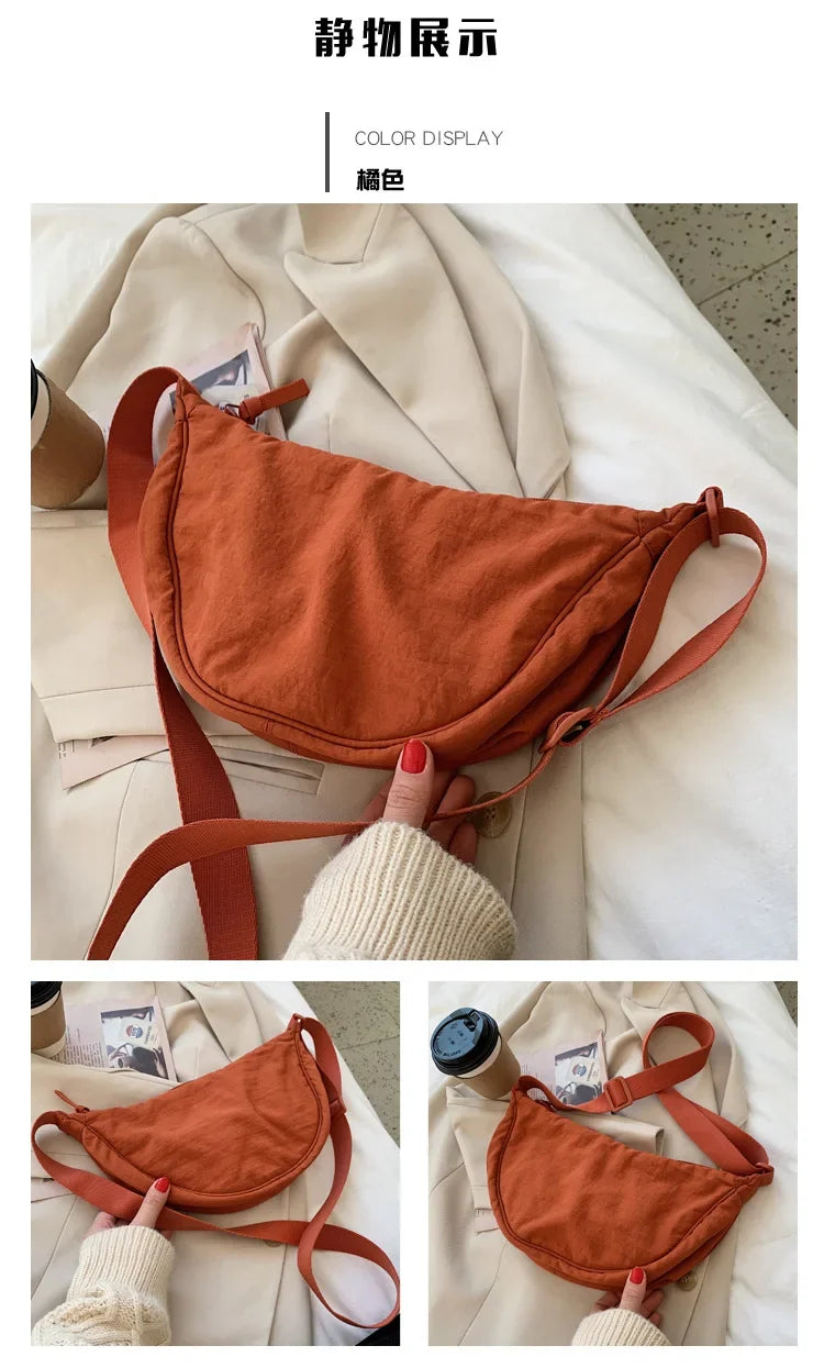 Casual Nylon Crossbody Bag for Women Designer Shoulder Bags Large Capacity Tote Lady Travel Shopper Bag Female Purses 2024