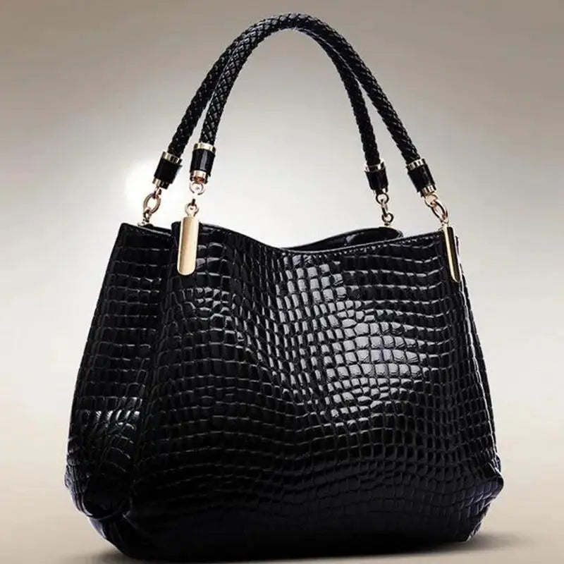 Crocodile Print Tote Bag - Large Capacity Daily Commute Shoulder Bag
