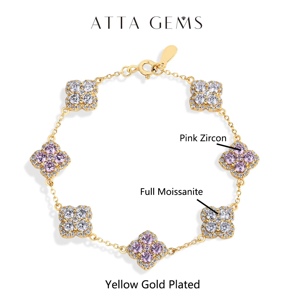 Moissanite Luxury Bracelet D VVS1 - S925 Sterling Silver Gold Plated