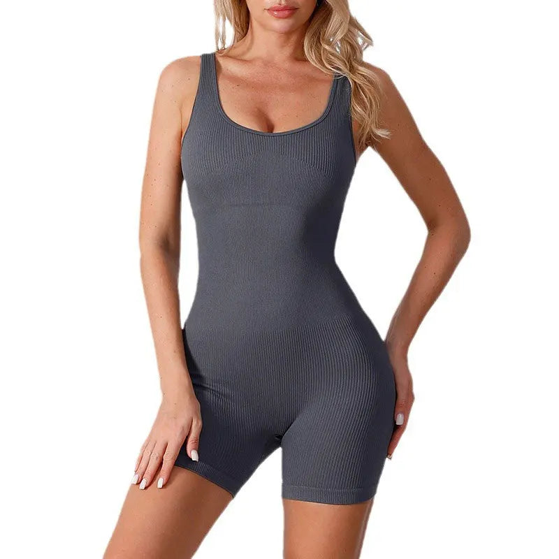 Sleeveless Backless Jumpsuits Women Exercise Yoga Jumpsuit Sports Suits Fitness Wear Running Clothes one-pieces Bodysuit Solid