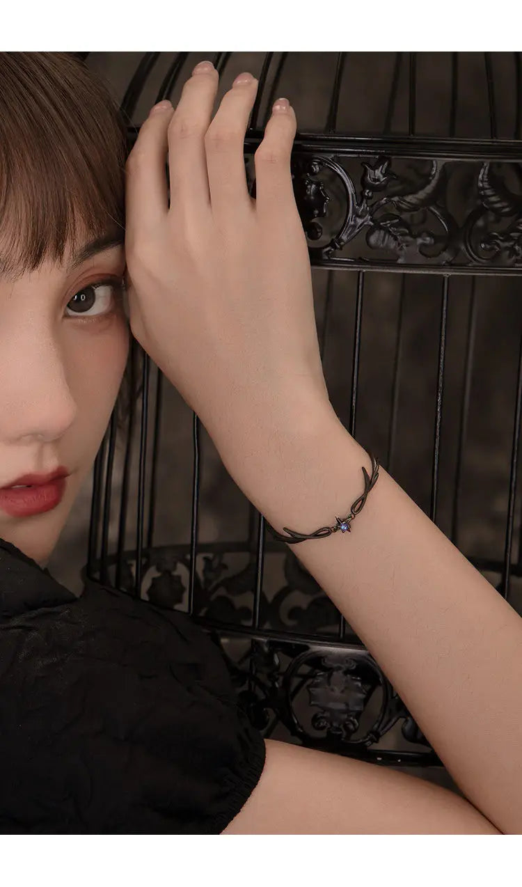Gothic Punk Dark Style Black Bracelet Personality Ladies Simple Charm Casual Jewelry Gift