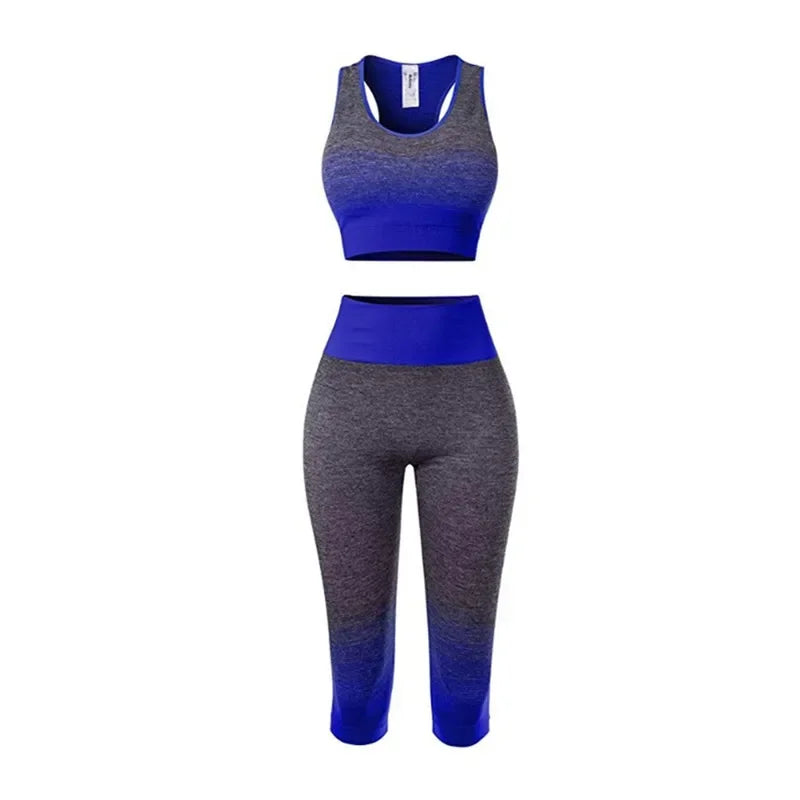2 Piece Yoga Set - Gradual Changing Sports Bra & Leggings