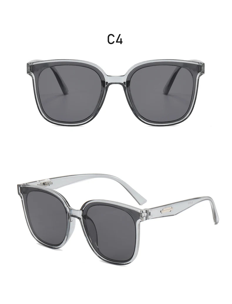Large Frame Black Face Trimming Sunglasses - Outdoor Travel UV400